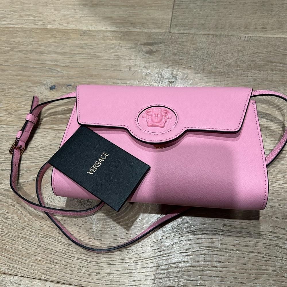 Versace Pink Leather Handbag Authentic 100% - Picture 2 of 6